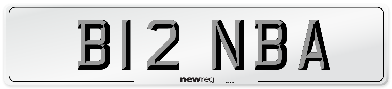 B12 NBA Number Plate from New Reg